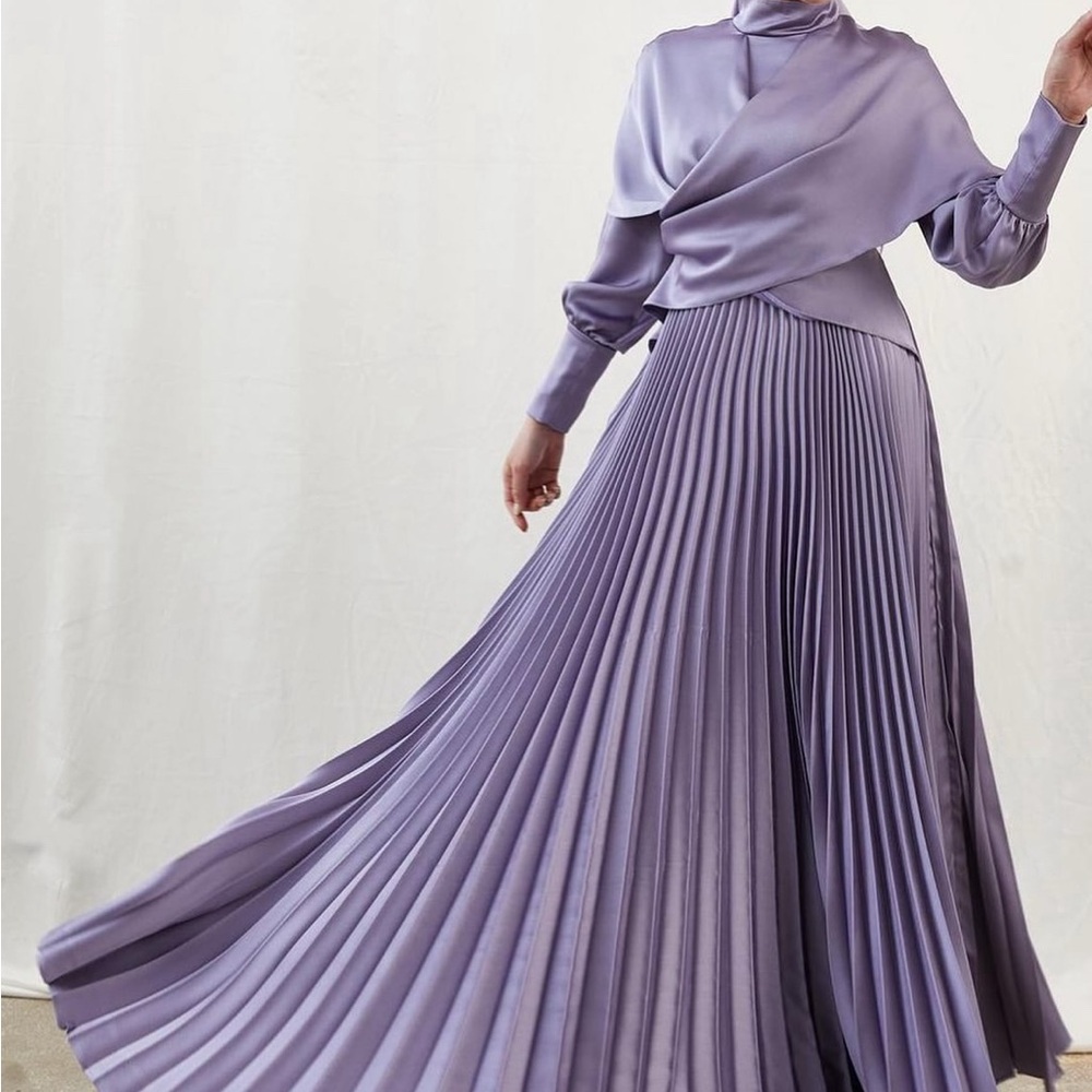 Modest Lavender Pleated Skirt